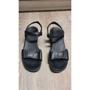 Easy Spirit‎ Leather Slingback Sandals Black Cushioned Heel Size 8N